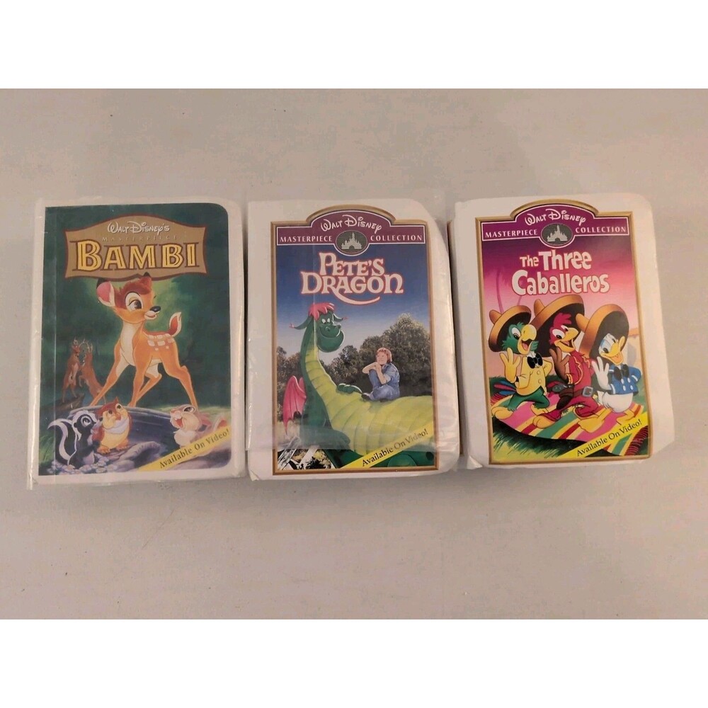 Vtg Lot Walt Disney Masterpiece Collection Figurines Happy Meal Toy Bambi Dragon